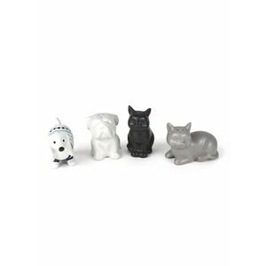 Ceramic Dog and Cat Salt and Pepper Shaker Set Cute Animal Kitchen Decor